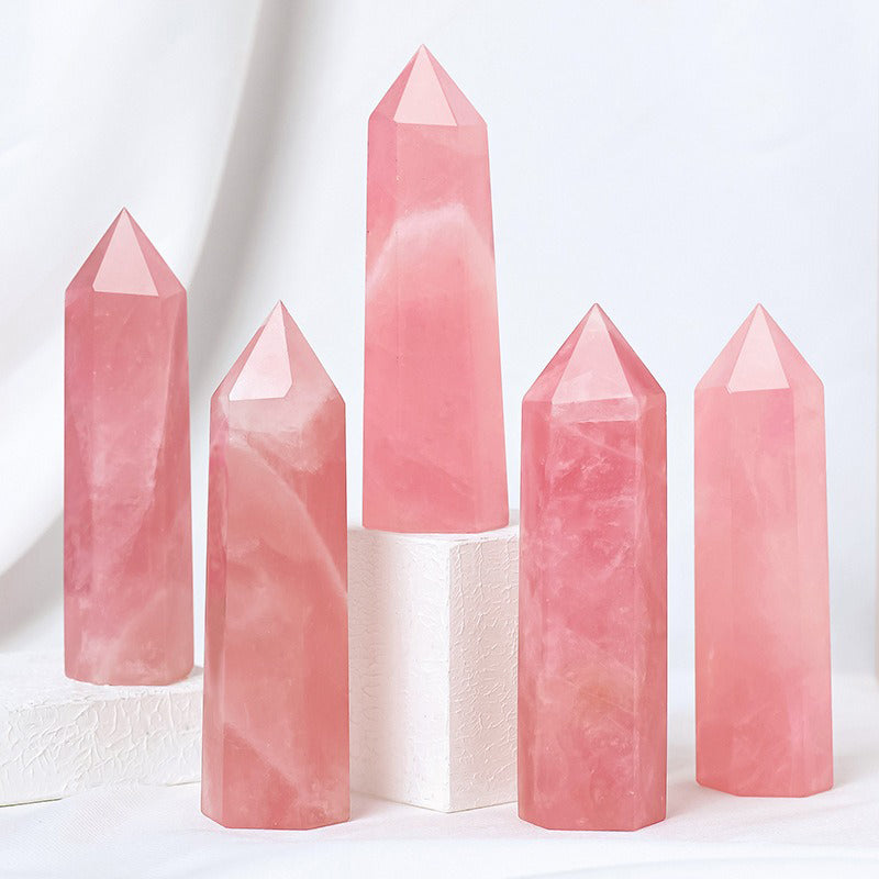 Rose Quartz Tower - Stress Relief, Meditation and Intuition Enhancement