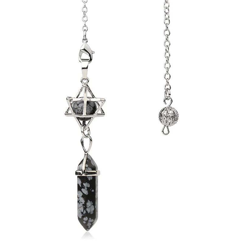 A must-have for mysterious witches: Natural crystal hexagram pendulum