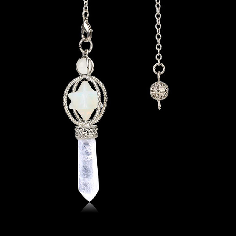 Explore the mysteries of the universe: the natural crystal Merkaba hexagram pendulum, the secret key to witch magic