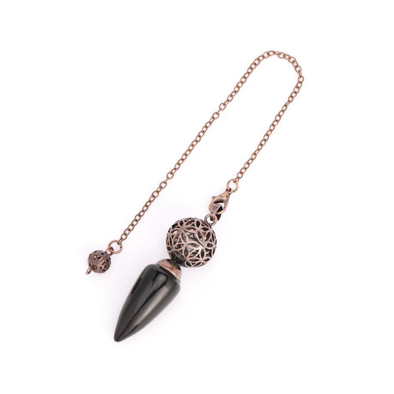 Natural crystal pendulum - bullet-shaped design, hollow circle, special for witch magic