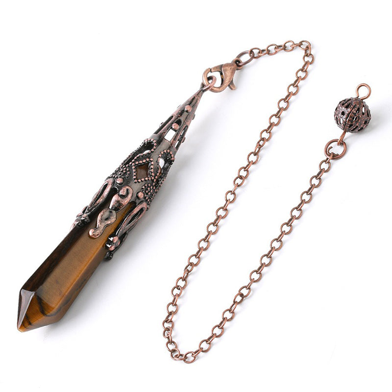 Crystal Cut Edge Natural Crystal Pendulum - The perfect companion to your witch's magic