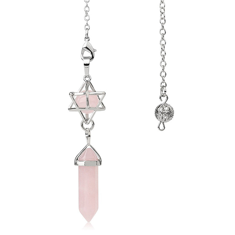 A must-have for mysterious witches: Natural crystal hexagram pendulum