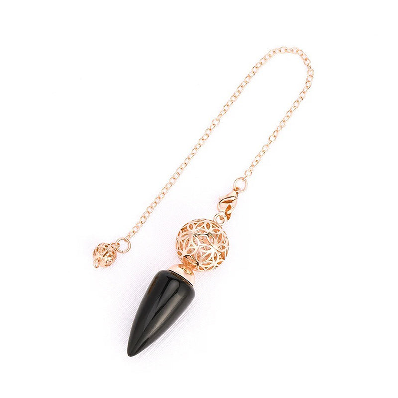 Natural crystal pendulum - bullet-shaped design, hollow circle, special for witch magic