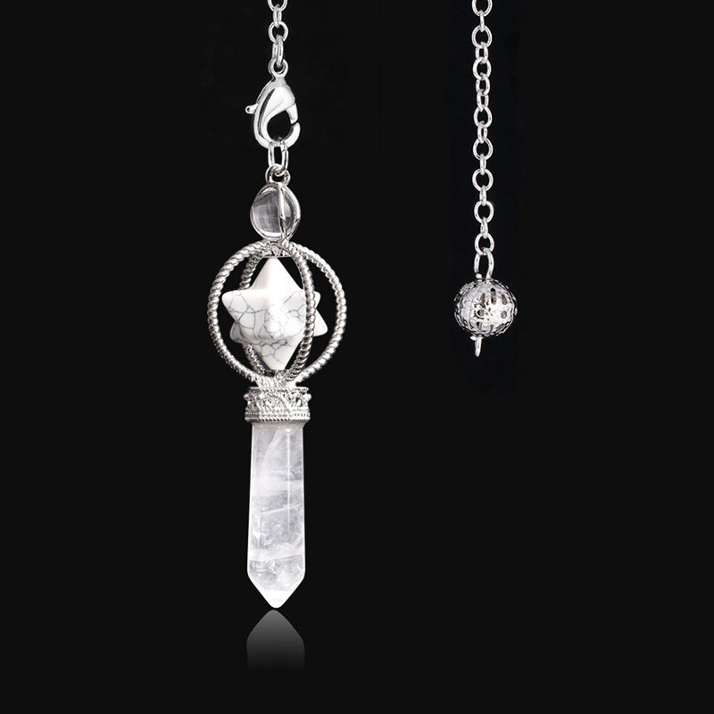 Explore the mysteries of the universe: the natural crystal Merkaba hexagram pendulum, the secret key to witch magic