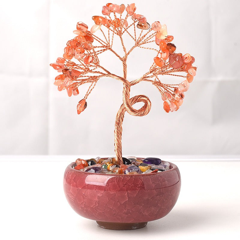 Witch Crystal Tree of Life: Teacup and bowl base, containing the magic of the money tree