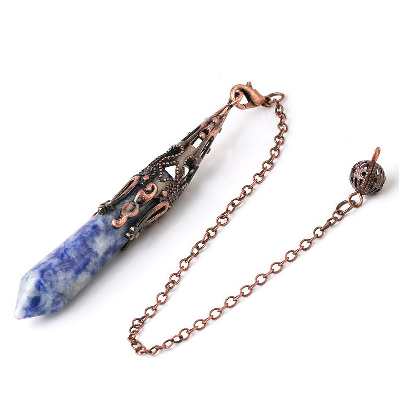 Crystal Cut Edge Natural Crystal Pendulum - The perfect companion to your witch's magic