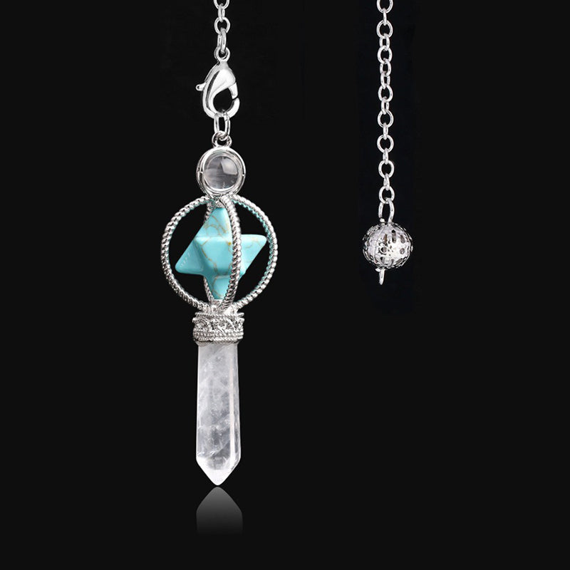 Explore the mysteries of the universe: the natural crystal Merkaba hexagram pendulum, the secret key to witch magic