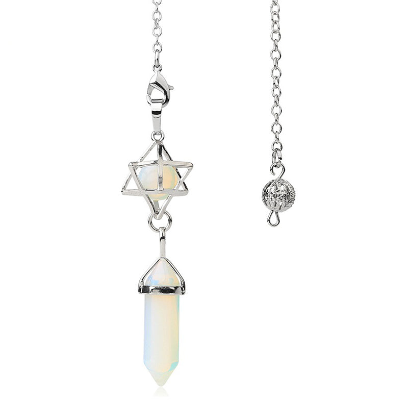 A must-have for mysterious witches: Natural crystal hexagram pendulum