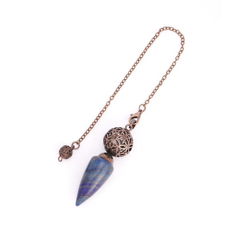 Natural crystal pendulum - bullet-shaped design, hollow circle, special for witch magic