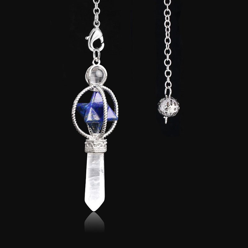 Explore the mysteries of the universe: the natural crystal Merkaba hexagram pendulum, the secret key to witch magic