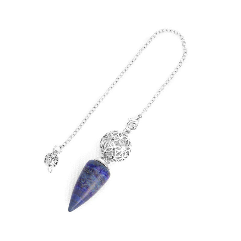 Natural crystal pendulum - bullet-shaped design, hollow circle, special for witch magic