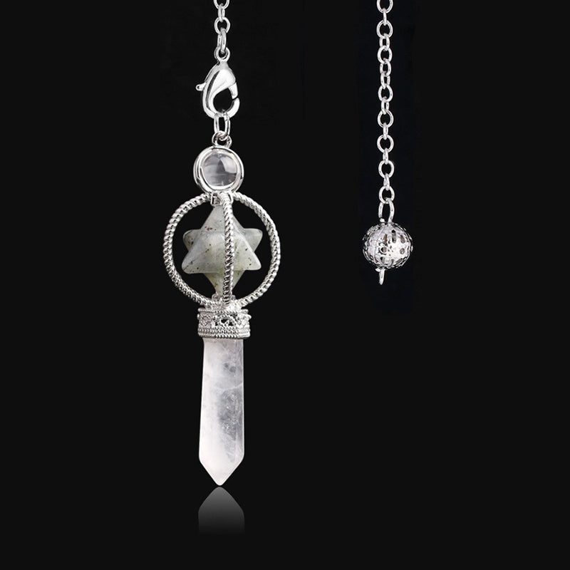 Explore the mysteries of the universe: the natural crystal Merkaba hexagram pendulum, the secret key to witch magic