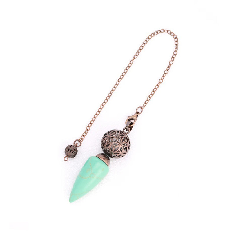 Natural crystal pendulum - bullet-shaped design, hollow circle, special for witch magic