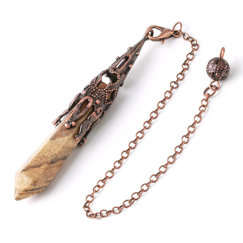 Crystal Cut Edge Natural Crystal Pendulum - The perfect companion to your witch's magic