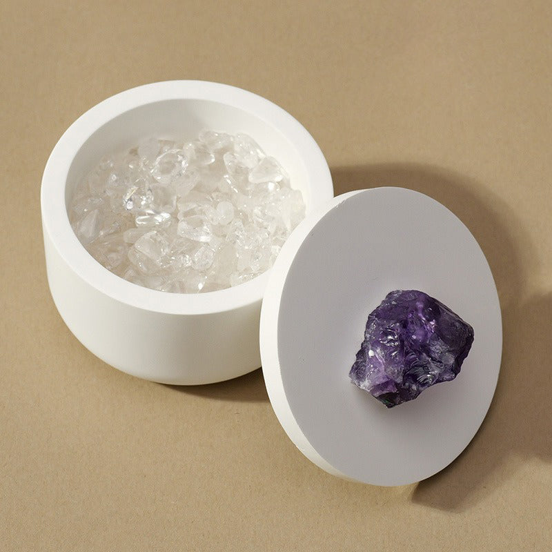 Mysterious Witch Crystal Degaussing Bowl: White Crystal Gravel Purifier, Unlock the Secrets of Witch Magic