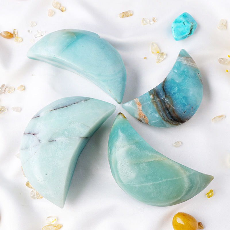 Blue Amazonite Palm Stone: Emotion Regulation, Self-Confidence, Spiritual Growth