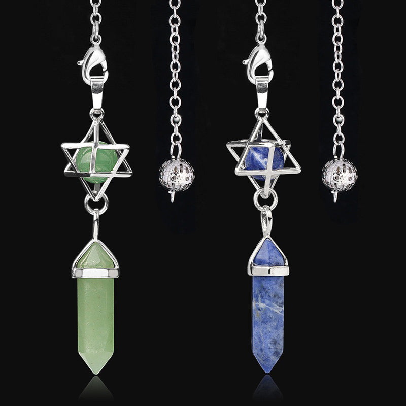 A must-have for mysterious witches: Natural crystal hexagram pendulum