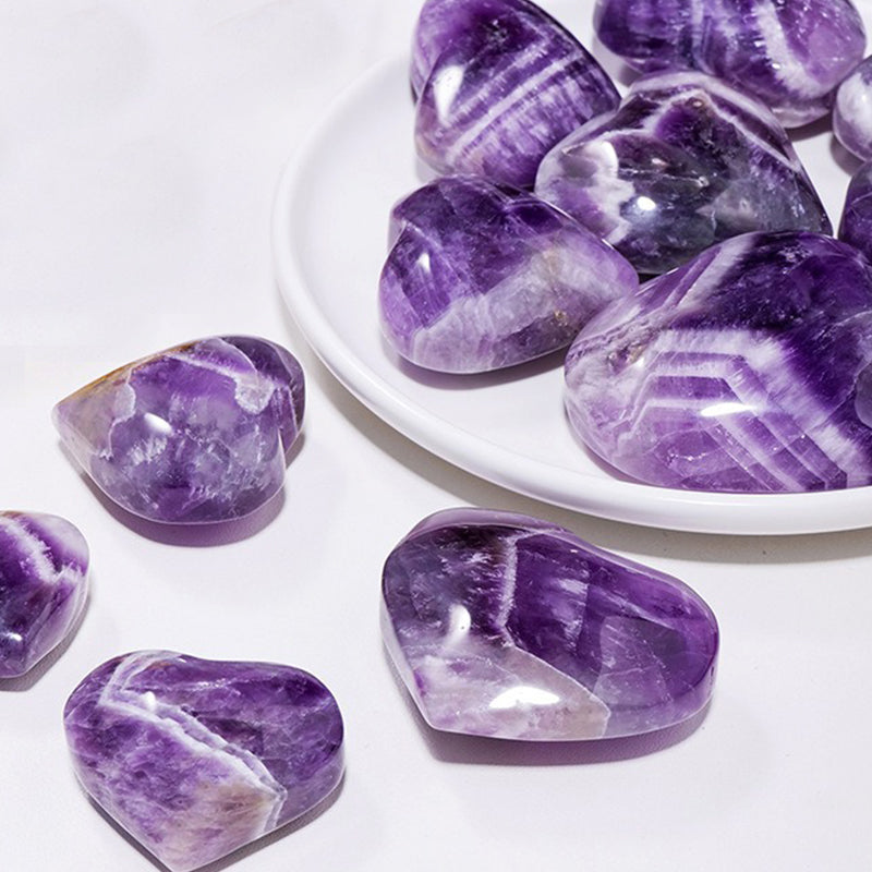 Amethyst Love Palm Stone - Emotional Stability, Spiritual Wisdom & Sleep Enhancement