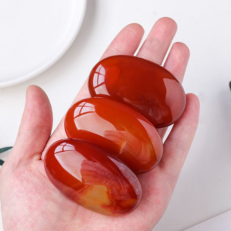 Red Agate Palm Stone - Protection, Courage, Balance & Aesthetics