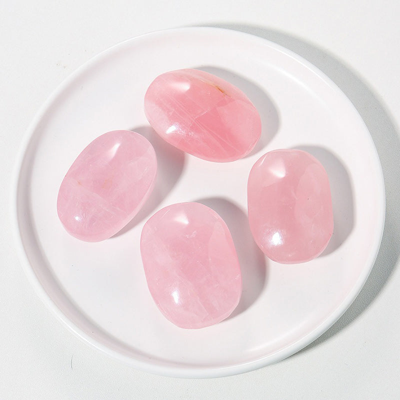 Rose Quartz Palm Stone - Emotional Balance & Spiritual Healing