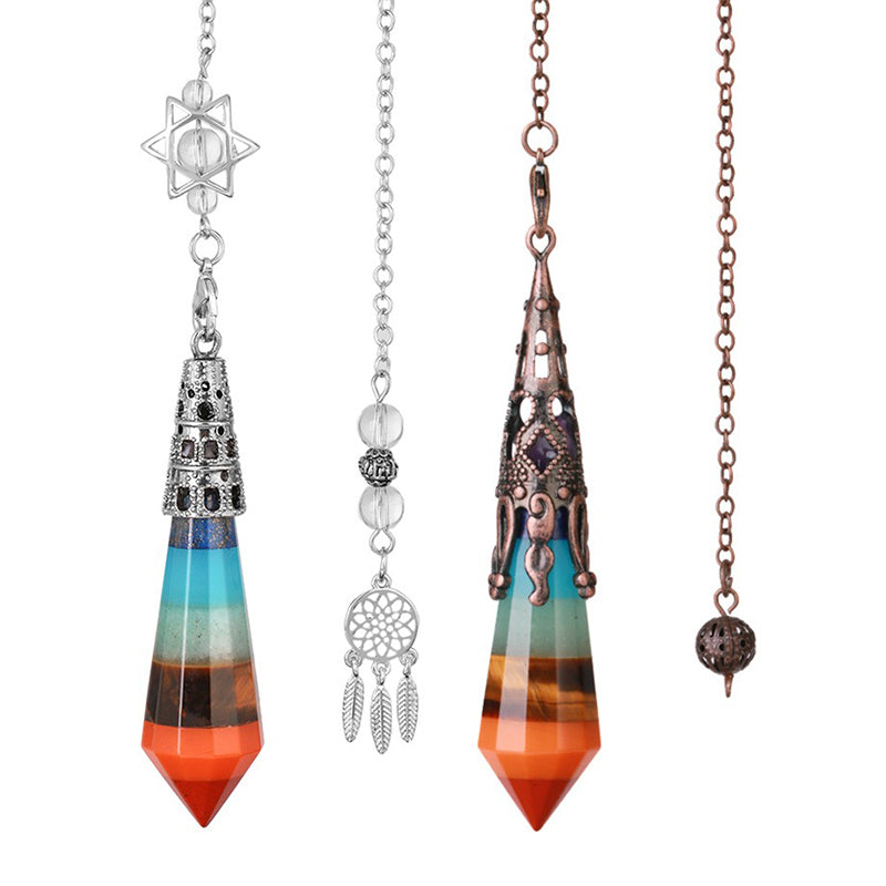 even Color Crystal Ribbon Natural Crystal Pendulum - Revealing the Colorful Mysteries of Witch Magic