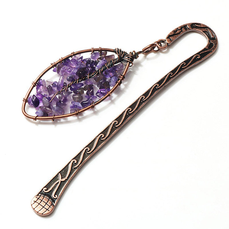 Crystal Marquise Bookmark: Vintage metal design, witch magic style