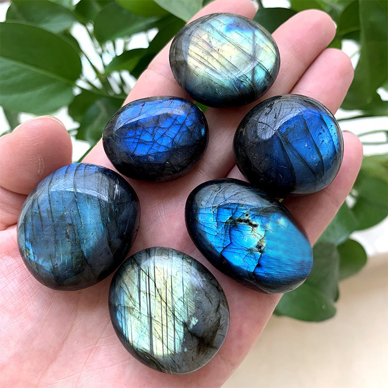 Blue Labradorite Palm Stone - Emotional Balance, Intuition Boost, Spiritual Awakening