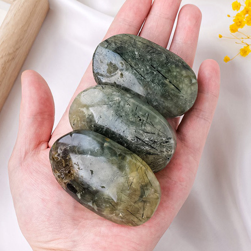 Prehnite Palm Stone - Unleash Emotional Balance & Spiritual Radiance