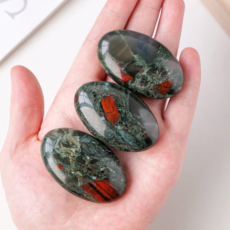 Red Blood Stone Palm Stone - Emotional Balance, Confidence Boost 