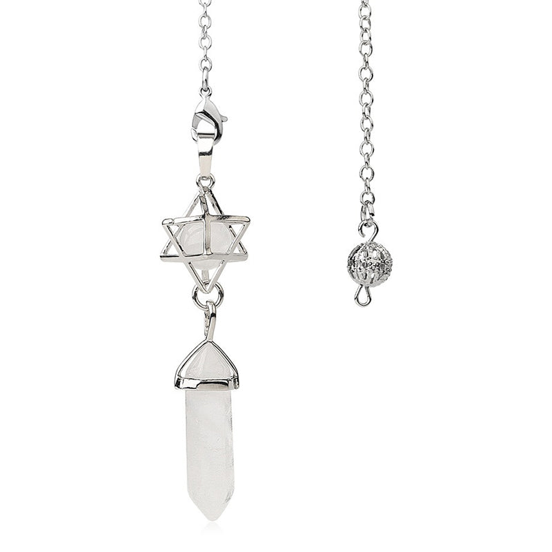 A must-have for mysterious witches: Natural crystal hexagram pendulum