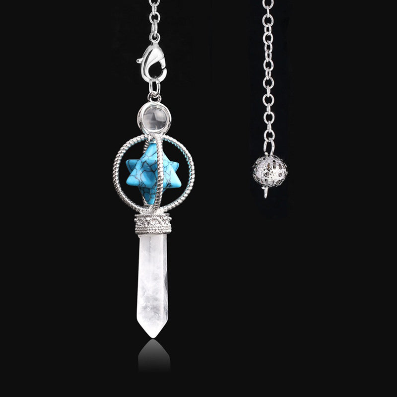 Explore the mysteries of the universe: the natural crystal Merkaba hexagram pendulum, the secret key to witch magic