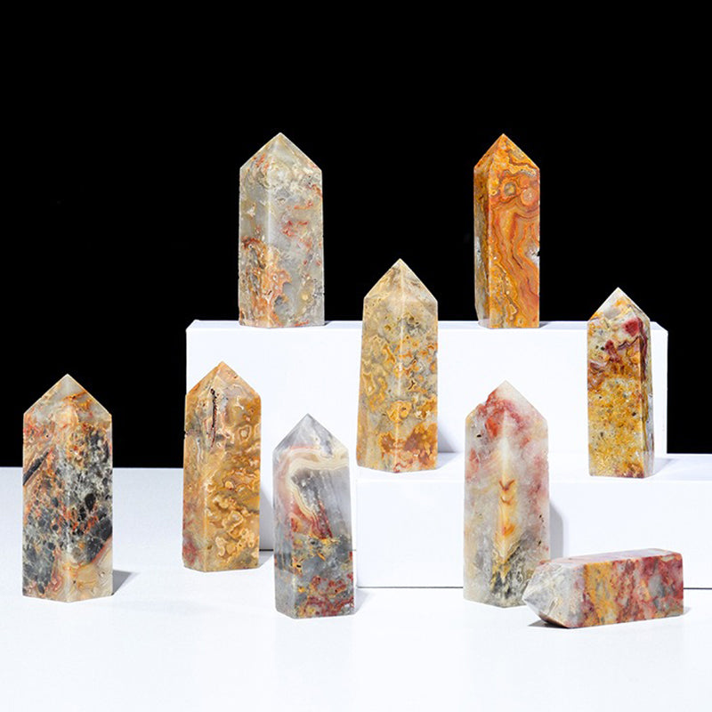 Crazy Lace Agate Tower - Enhance Courage and Confidence, Purify Energy