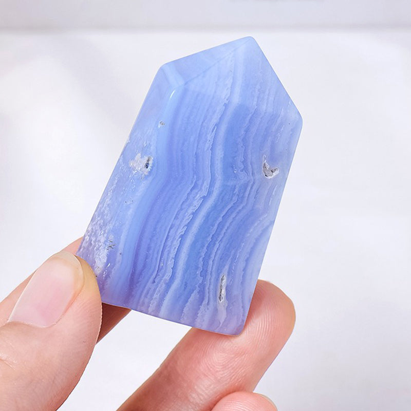 Blue Lace Agate Tower - Healing, Calm, and Throat Chakra Cleansing