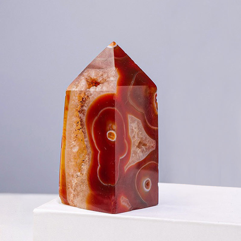 Red Agate Tower - Enhance Spirituality, Balance Mind & Body, Keep Inner Peace