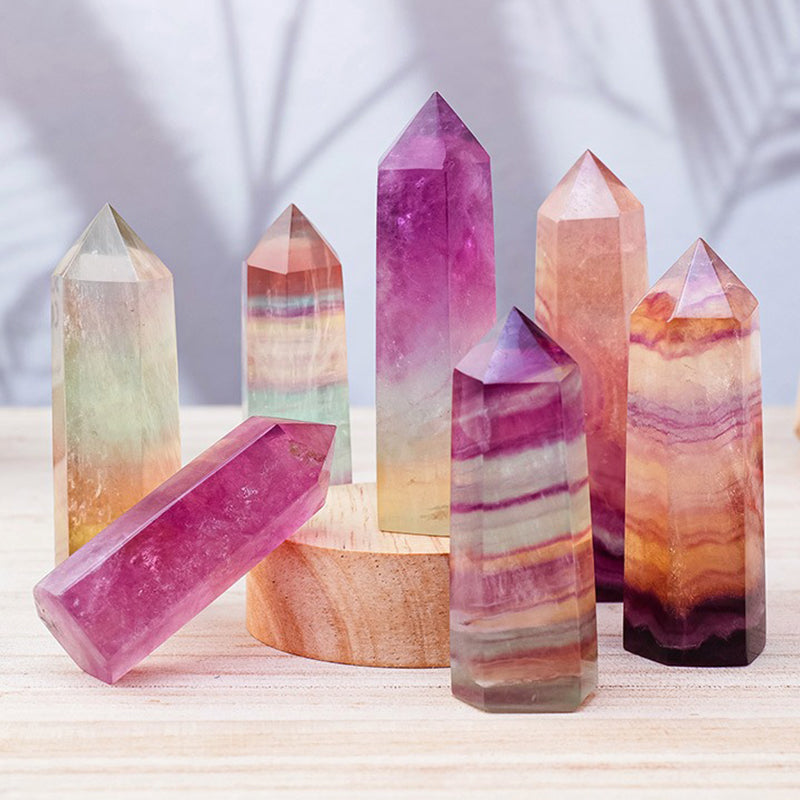 Candy Rainbow Fluorite Tower - Enhance Intelligence, Spirituality & Emotional Stability