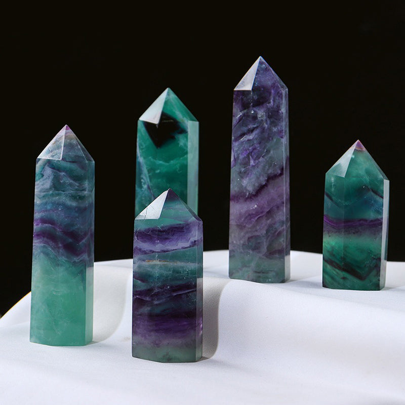 Green Purple Fluorite Tower - Spiritual Growth, Emotional Stability, Strengthen Relationships