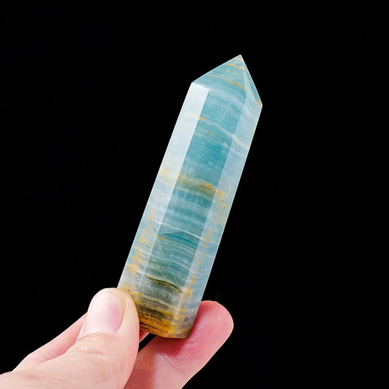 Lemurian Aquatine Calcite Tower - Boost Inner Energy & Promote Spiritual Growth