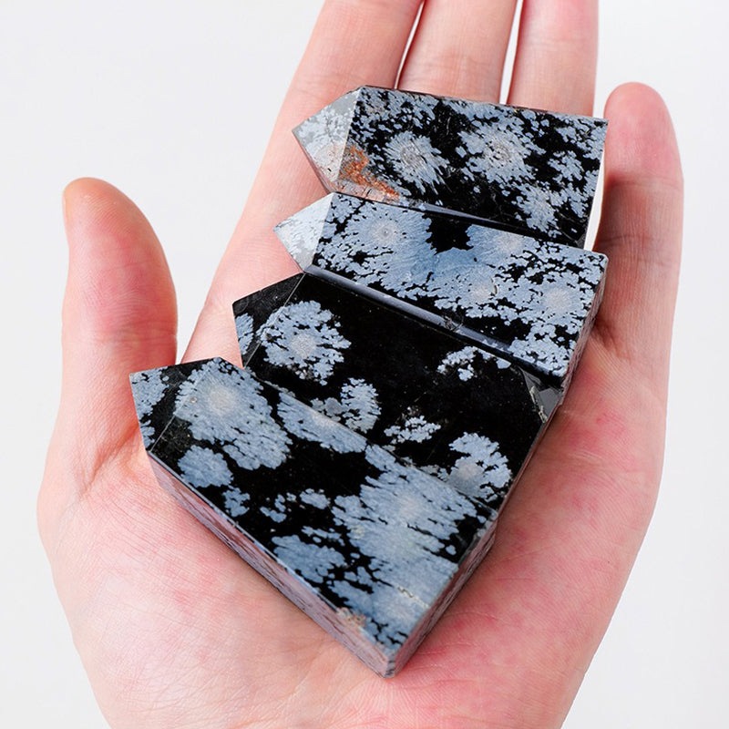 Snowflake Obsidian Tower - Negative Energy Eliminator & Luck Enhancer