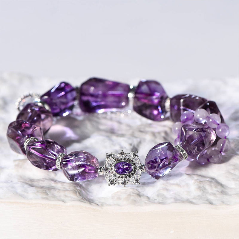 Amethyst Bracelet: A Crystal Marvel with Moon Accents