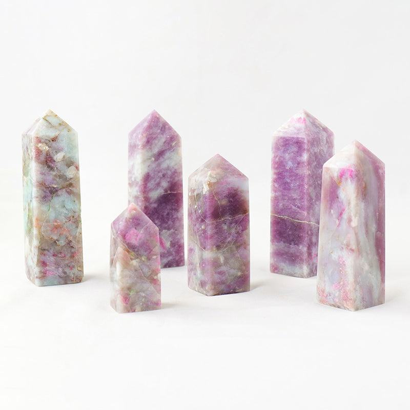 Plum Tourmaline Tower - Enhance Logical Thinking, Inspire Creativity, Improve Relationships