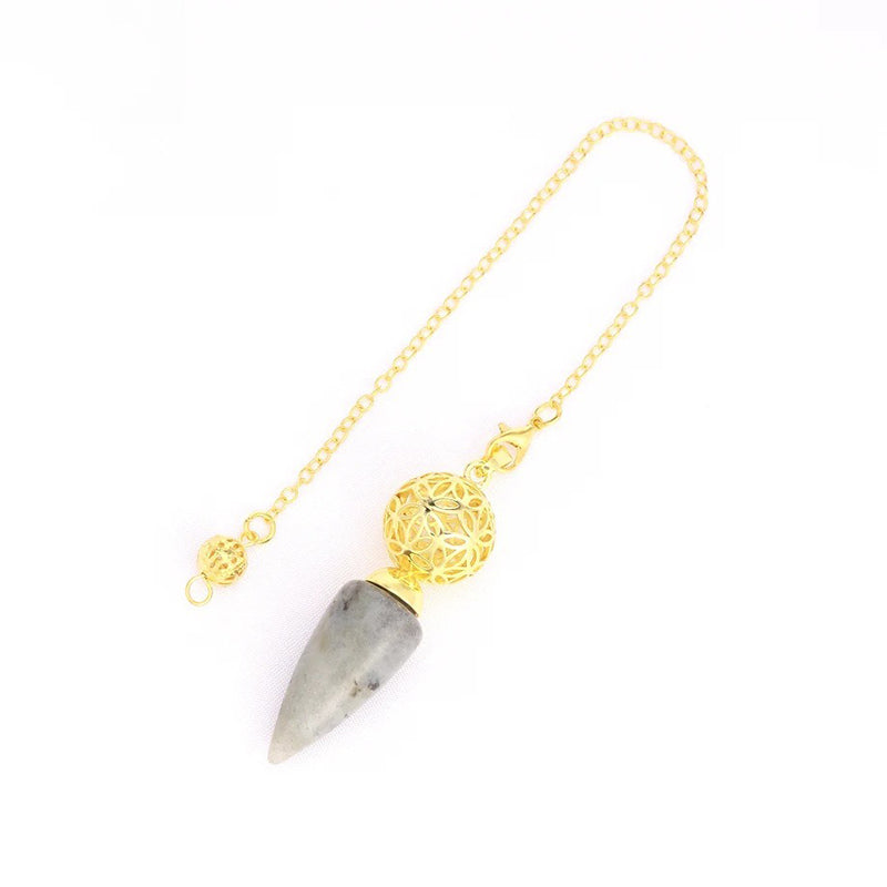 Natural crystal pendulum - bullet-shaped design, hollow circle, special for witch magic