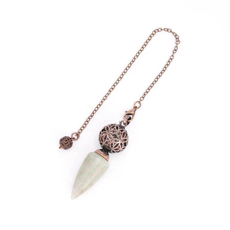 Natural crystal pendulum - bullet-shaped design, hollow circle, special for witch magic