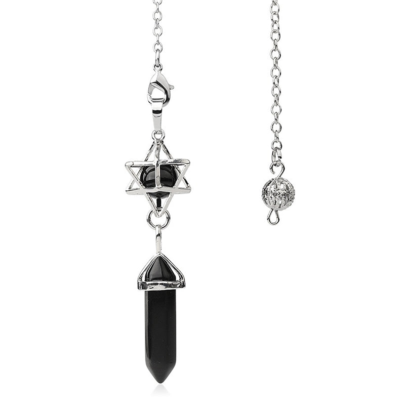 A must-have for mysterious witches: Natural crystal hexagram pendulum