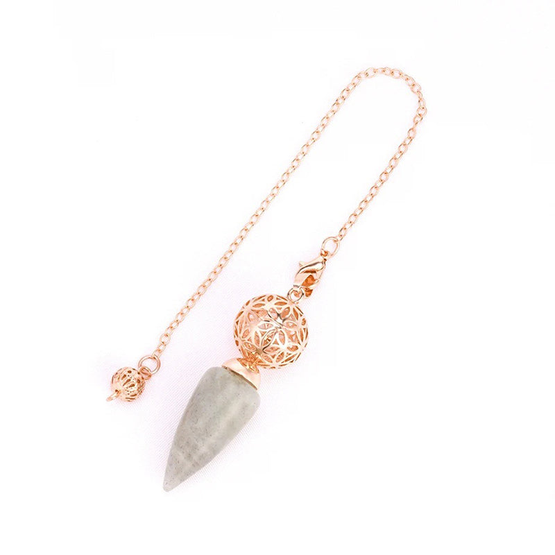 Natural crystal pendulum - bullet-shaped design, hollow circle, special for witch magic