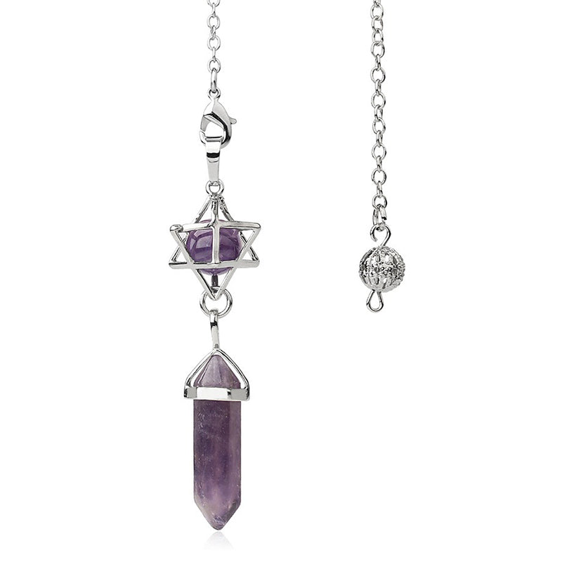 A must-have for mysterious witches: Natural crystal hexagram pendulum