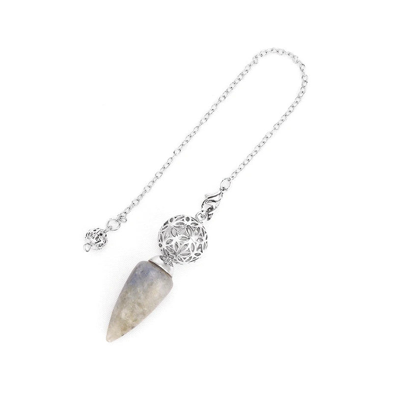 Natural crystal pendulum - bullet-shaped design, hollow circle, special for witch magic