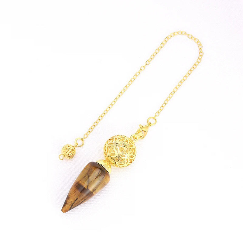 Natural crystal pendulum - bullet-shaped design, hollow circle, special for witch magic