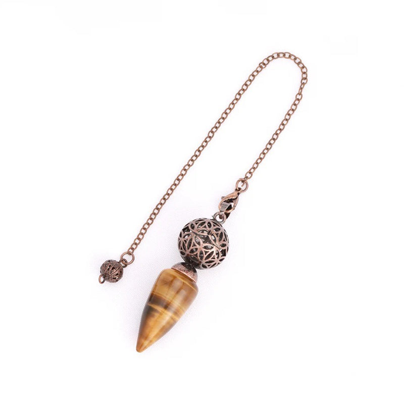 Natural crystal pendulum - bullet-shaped design, hollow circle, special for witch magic