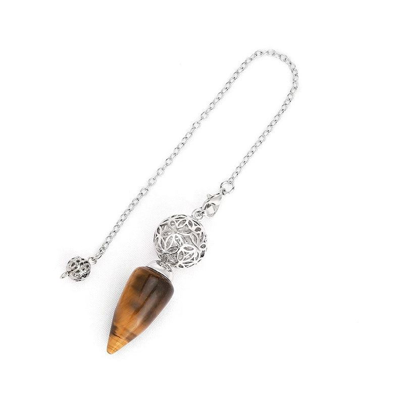 Natural crystal pendulum - bullet-shaped design, hollow circle, special for witch magic