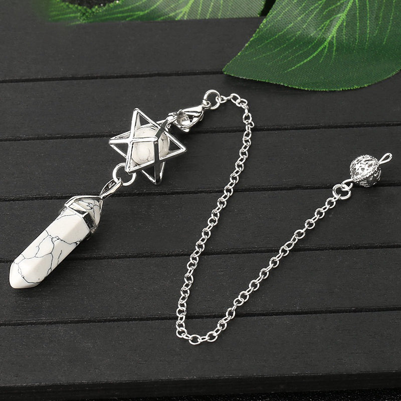 A must-have for mysterious witches: Natural crystal hexagram pendulum